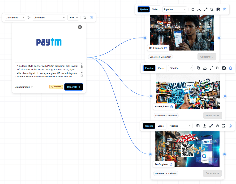 ThreeZincAI Node-Based Workflow Canvas